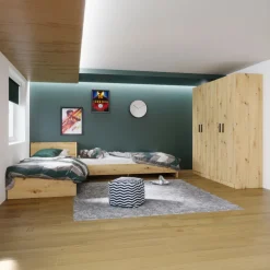 Camera doppio letto completa moderna rovere rustico Malcom