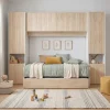 Cameretta bambini completa a ponte 2 letti rovere bianco Clinton