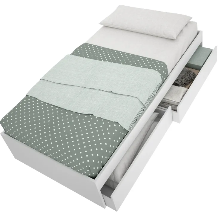 Cameretta bambini completa letto con cassettoni comodino e cabina armadio bianco rovere Bellix