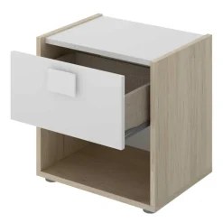 Cameretta bambini completa letto con cassettoni comodino e cabina armadio bianco rovere Bellix