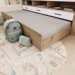 Cameretta bambini completa 2 letti singoli rovere bianco lucido Cindy