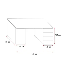 Cameretta bambini completa 2 letti singoli bianco nero Diego Gihome®