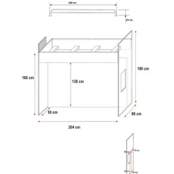 Cameretta bambini completa 2 letti singoli bianco rosa Diego Gihome®
