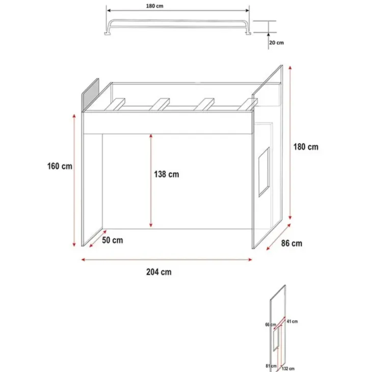 Cameretta bambini completa 2 letti singoli bianco rosa Diego Gihome®