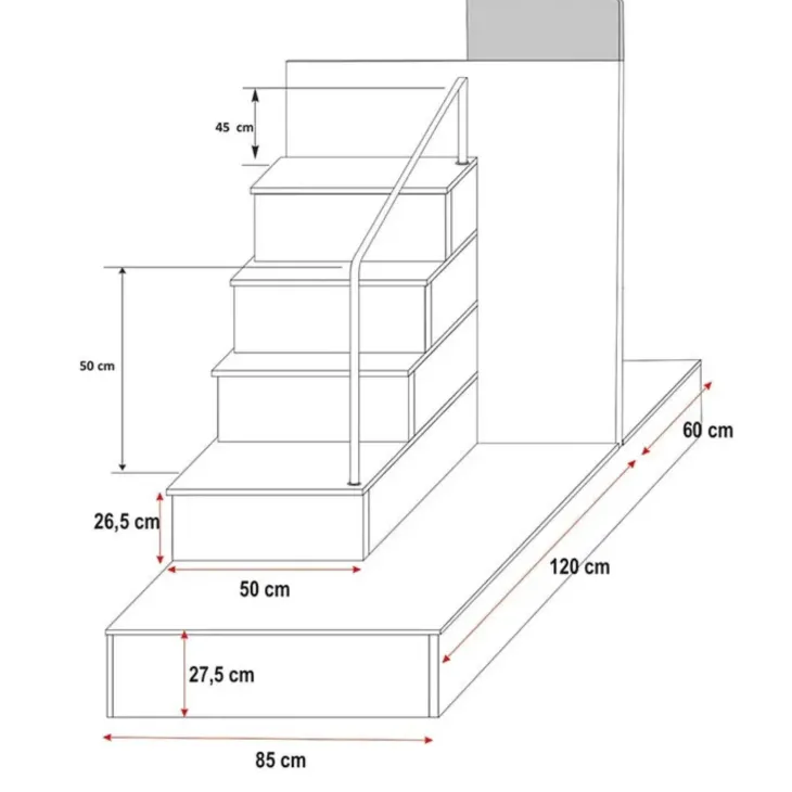 Cameretta bambini completa 324x86cm 2 letti singoli bianco Diego Gihome®
