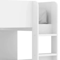 Cameretta bambini 244x112cm 3 letti soppalco reversibile rovere bianco Damian