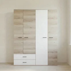 Cameretta completa bambini 1 letto singolo rovere bianco Francesco Gihome®