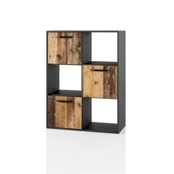 Cameretta completa singola grafite rovere rustico Fada