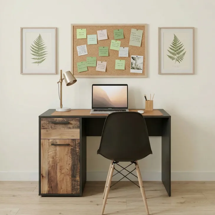 Cameretta completa singola grafite rovere rustico Fada