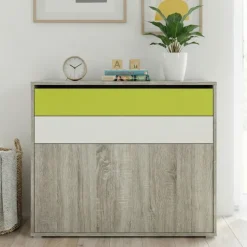 Cameretta per bambini completa 2 letti rovere bianco verde Serena Gihome®