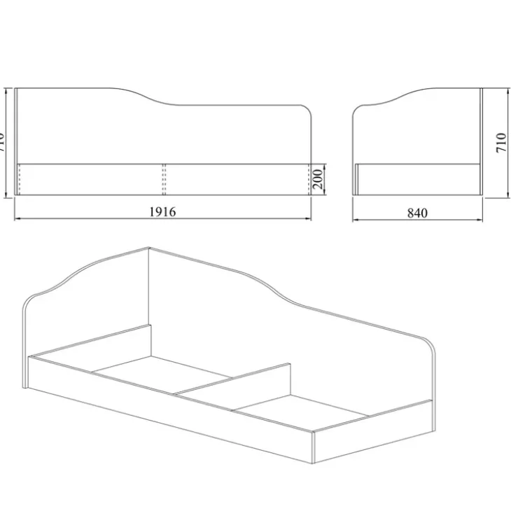 Cameretta per bambini completa 1 letto reversibile rovere blu petrolio Alex Gihome®