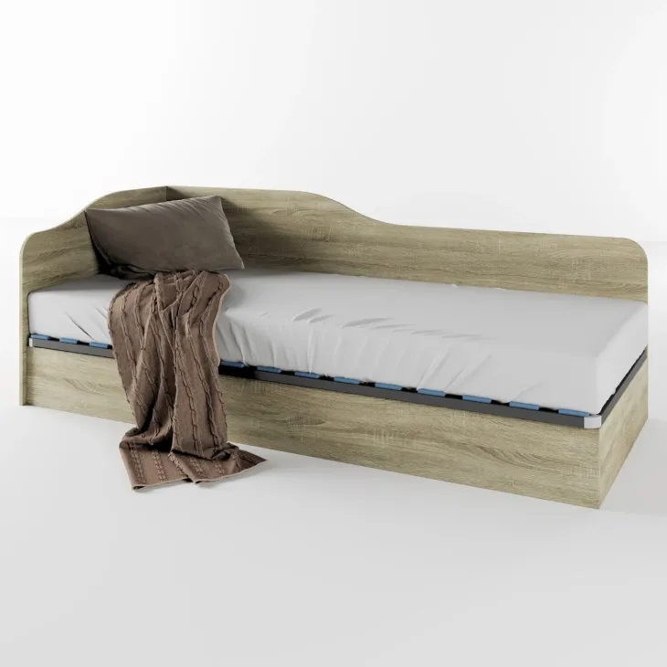 Cameretta per bambini completa 1 letto reversibile rovere blu petrolio Alex Gihome®