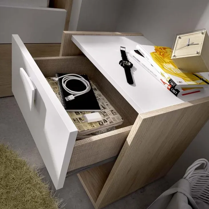 Cameretta per bambini completa 2 letti singoli rovere bianco Cairo