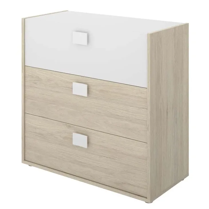 Cameretta per bambini completa 2 letti singoli rovere bianco Cairo