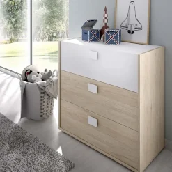 Cameretta per bambini completa 2 letti singoli rovere bianco Cairo
