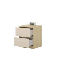 Cameretta per ragazzi con letto 120x200cm contenitore beige cashmere rovere Elvira