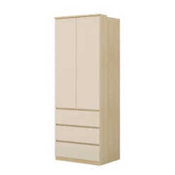 Cameretta per ragazzi con letto 120x200cm contenitore beige cashmere rovere Elvira