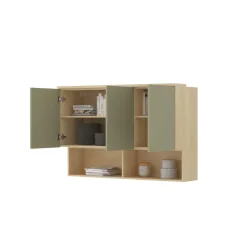 Cameretta per ragazzi con letto 120x200cm contenitore verde salvia rovere Elvira
