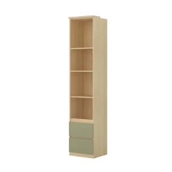 Cameretta per ragazzi con letto 120x200cm contenitore verde salvia rovere Elvira