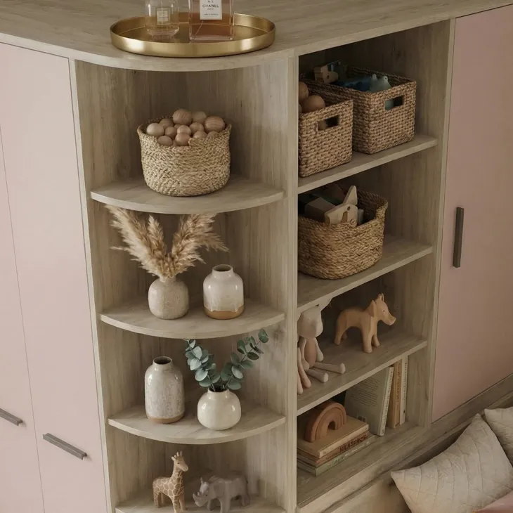 Cameretta 352x124cm con cabina armadio rovere rosa Rosanna Gihome®