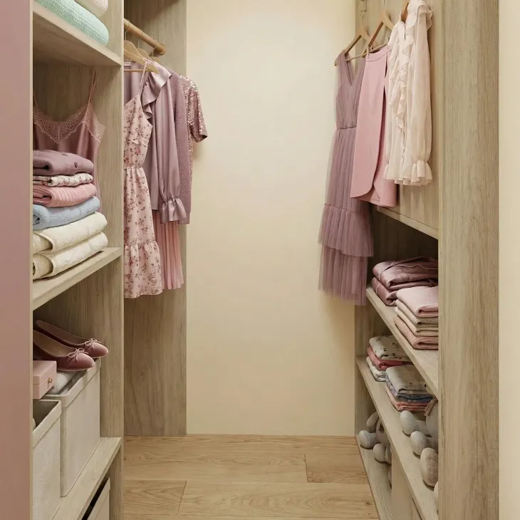 Cameretta 352x124cm con cabina armadio rovere rosa Rosanna Gihome®