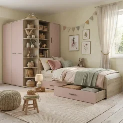 Cameretta 352x124cm con cabina armadio rovere rosa Rosanna Gihome®