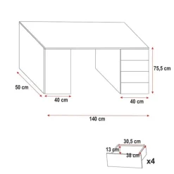 Cameretta 254x120cm 1 letto soppalco cashmere giallo Simone