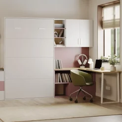 Cameretta 253x208h cm con letto a scomparsa e scrivania cashmere rosa Colorful