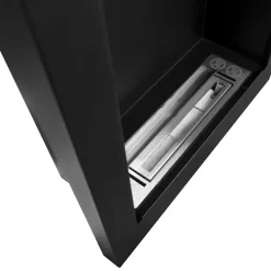 Caminetto 39x61h cm bioetanolo da parete acciaio nero Bernina