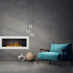 Caminetto 90x40h cm bioetanolo da parete bianco Denny Gihome®