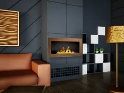 Caminetto 90x40h cm bioetanolo marrone ramato Denny Gihome®