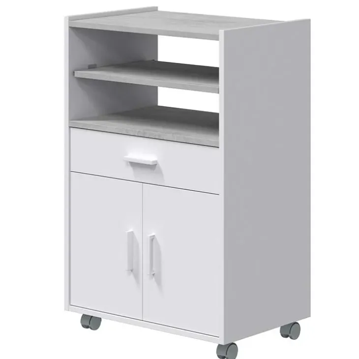 Carrello da cucina 59x92h cm con ruote bianco opaco cemento Comer