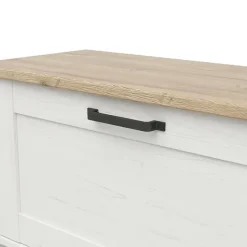 Cassapanca scarpiera 85x49h cm 1 anta bianco frassinato Lars