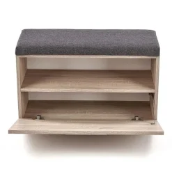 Cassapanca scarpiera 70x45h cm da ingresso moderna rovere Viki
