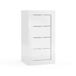 Cassettiera bagno 42x78h cm 4 cassetti bianco lucido Turny