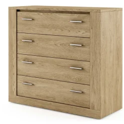 Cassettiera moderna 100x90h cm 4 cassetti rovere rustico Ombra