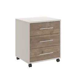 Cassettiera ufficio 43x57cm 3 cassetti beige cashmere noce Woody