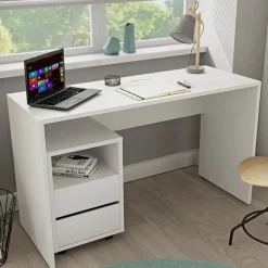 Cassettiera ufficio 40x62h cm 2 cassetti bianco Callum