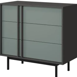 Cassettiera 93x87 cm 3 cassetti antracite verde Essenzia