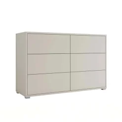 Cassettiera 120x73cm 6 cassetti moderna beige cashmere Eindhoven