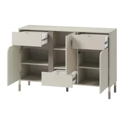 Cassettiera 130x87h cm 3 ante 3 cassetti multiuso beige cashmere Rita