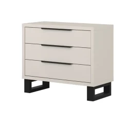 Cassettiera 100x83h cm 3 cassetti beige cashmere Petra