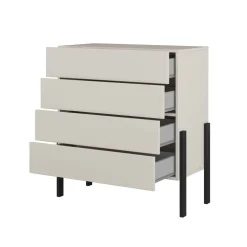 Cassettiera 84x90h cm 4 cassetti beige cashmere Simple