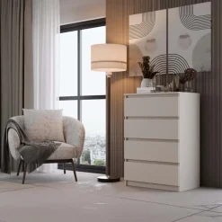 Cassettiera 70x97h cm 4 cassetti beige cashmere Kitri