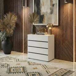 Cassettiera 60x79h cm 4 cassetti bianco Lolla