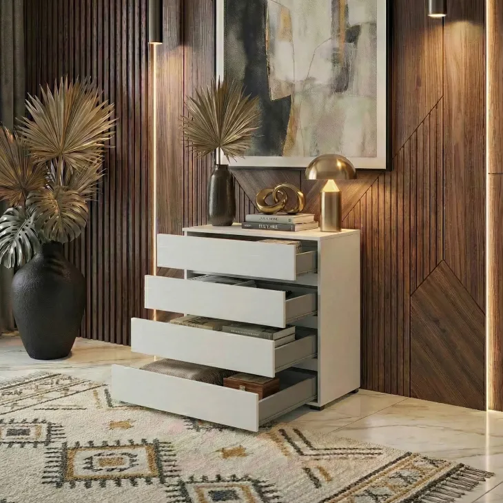 Cassettiera 60x79h cm 4 cassetti bianco Lolla