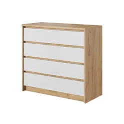 Cassettiera 93x90h cm 4 cassetti bianco rovere Sweet