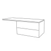 Cassettiera 119x38h cm 2 cassetti interna bianca per armadio Obsession, Mixa, Vertico, Olimpo