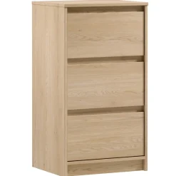 Cassettiera 47x87h cm 3 cassetti moderna rovere Funny