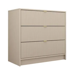 Cassettiera 80x75h cm 3 cassetti moderna beige Athena